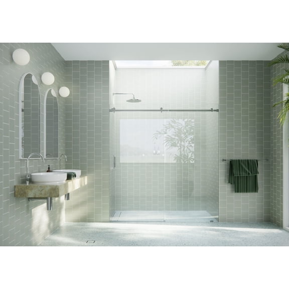 Glass Warehouse SQSLD-72-CH Astro 78" High X 72" Wide Sliding Frameless Shower Door -