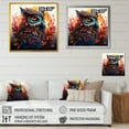 thumbnail image 4 of Designart "Blue and Orange Mysterious Owl IV" Animals Framed Wall Art - Traditional Orange Owl Hallway Framed Wall Art Decor, 4 of 6