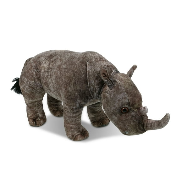 DolliBu Rhino Stuffed Animal - Huggable Rhino Plush, Adorable Playtime Rhino Plush Toy, Cute Wildlife Animal Cuddle Gifts, Super Soft Plush Doll Animal Toy for Kids and Adults - 15 Inches