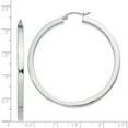 thumbnail image 2 of 925 Sterling Silver 3x50mm Square Tube Hoop Earrings Round, 2 of 6