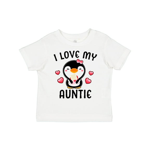 Inktastic I Love My Auntie with Cute Penguin and Hearts Girls Toddler T-Shirt