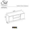thumbnail image 3 of Sol Series Storage Cabinet Credenza 2 Shelves With Doors 24"x70", 3 of 6