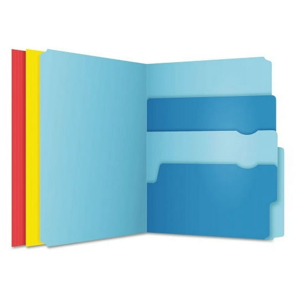 Pendaflex Divide It Up File Folder, 1/2-Cut Tabs: Assorted, Letter Size, 0.75" Expansion, Assorted Colors, 24/Pack, Each