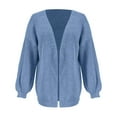 thumbnail image 4 of Sweater Cardigan Women Knit Down Lightweight Blue Cardigan Warm Cardigan Fall Clothes Business Casual Outfits for Women, 4 of 5