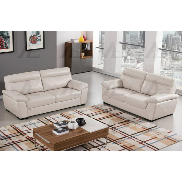 Loveseat Set Italian Leather 2pcs, Light Tan Leather Couch And Loveseat