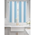 thumbnail image 4 of Bedroom Curtains 63 Inches length, Sky Blue White Window Treatment Curtain Drapes, Gradient Vertical Stripes Minimalist Rod Pocket Curtain Panels for Living Room Kitchen, 42"x63", 2 Panels, 4 of 7
