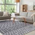 thumbnail image 3 of Junovo 5'x8'Gray Washable Non-Slip Low Pile Moroccan Geometric Area Rug for Living Room, 3 of 7