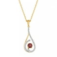 thumbnail image 2 of 10k Gold Garnet & 1/8 Carat T.W. Diamond Drop Pendant Necklace, 2 of 2