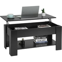 PayLessHere Lift Top Wooden Coffee Tables with Hidden Compartment and Storage Shelf,Black