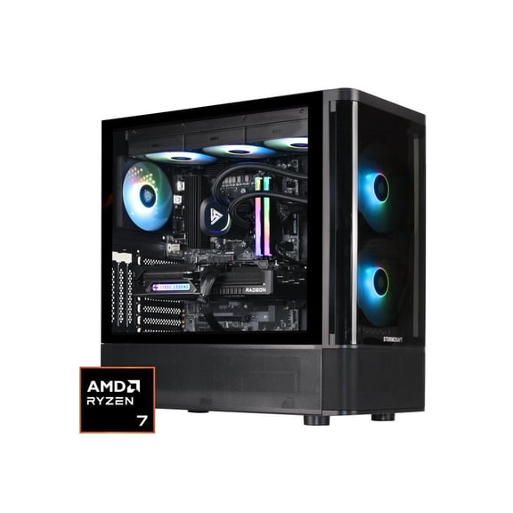 STORMCRAFT Gaming PC SKYHAWK PRO AMD Ryzen 7 7800X3D Radeon RX 9070 XT 16GB – AI Powered 32GB DDR5 6000MHz RGB 2TB NVMe SSD 360mm AIO 850W Gold PSU Windows 11 Home - SP780XDCC-97BN1