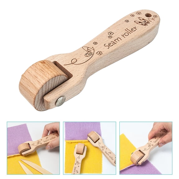 LEORX Quilting Rolling Wheel Seam Roller Set Wood Khaki 1 Set for DIY Enthusiasts