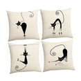 thumbnail image 3 of Juego de 4 fundas de cojín decorativas con diseño de gato, lavables a máquina, 45x45 cm. Ideales para la decoración del hogar., 3 of 9