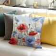 thumbnail image 3 of BANET Pillow Covers, America Patriotic Red Blue Poppy Flower Decorative Pillowcase, Sofa Cushion Case Couch Porch Patio Bed Home Decor 20x20in, 3 of 5