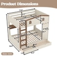 thumbnail image 2 of Harper & Bright Designs Full over Full Bunk Bed with Storage Drawers and Shelves, Solid Wood Bunk Bed Frame with Stairs and Hooks, Beige+Natural, 2 of 14