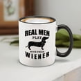 thumbnail image 4 of Shop4Ever® Real Men Play With There Wiener Ceramic Coffee Mug Funny Dachshund Weiner Dog Dad Gift (Black Handle 11 oz.), 4 of 4