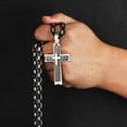 thumbnail image 4 of Lordluxury Men Chains 14K White Gold Chain Necklace Hip Hop Jewelry Cross Pendant Necklace Black colar masculino 55 60 65 70cm Long, 4 of 8