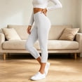 thumbnail image 5 of Edvintorg Womens Leggings Plus Size Fashion High Waisted Casual Pant Solid Color Stretch Slim Trouser Women Clothing White S-3XL, 5 of 9
