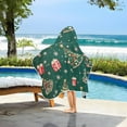 thumbnail image 3 of Yayeee Kids Hooded Towels Toddler Soft Absorbent Beach Bathing Wrap 50" x 23.5", Green Christmas Gingerbread, 3 of 5