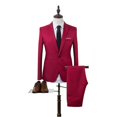thumbnail image 1 of Men Business Formal Suit Set Slim Fit Wedding Blazer Pants 2 Piece, 1 of 2