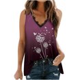 thumbnail image 1 of Blusa sin mangas con estampado de retazos de encaje con cuello en V para mujer Pompotops  lopia999869, 1 of 5