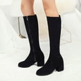 thumbnail image 3 of Mepaouo Womens Knee High Boots Heel Suede Thigh High Boots Wide Calf Tall Long Dressy Booties, 3 of 7