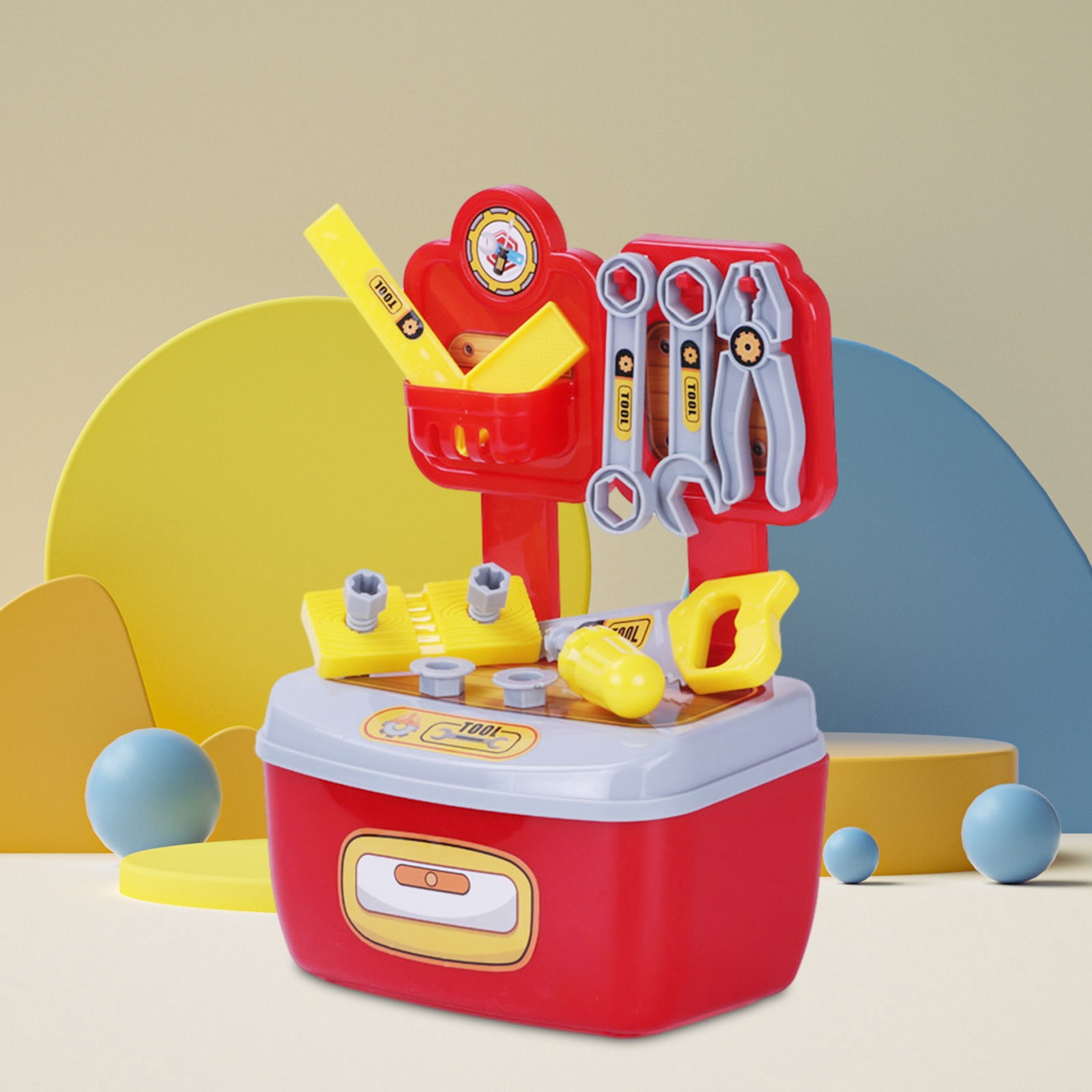 Toddler Toys Clearance! Kids Toy Gifts QTOCIO Children's DIY Toy Sets, Children's Tool Sets, DIY Toy Engineer Tools, Pretend Game Tools, Birthday Gifts For Boys And Girls Aged 3, 4, 5, 6, 7, 8, Red