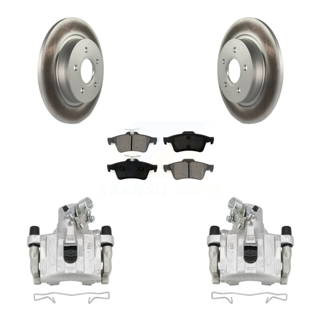 Transit Auto Rear Disc Brake Caliper Coated Rotors and Semi-Metallic Pads Kit for Car Volvo S40 C30 V50 C70 KCG-100310S