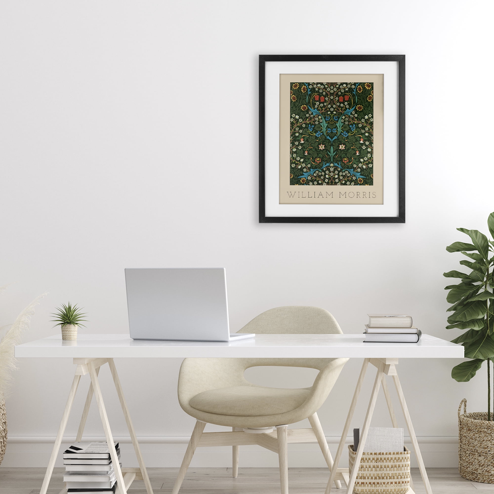Stupell Industries Ornate Botanicals William Morris Black Framed Print Under Glass, design by Lil' Rue