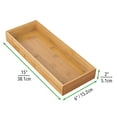 thumbnail image 3 of mDesign Wooden Bamboo Office Drawer Organizer Box Tray - 2 Pack - Natural Wood, 3 of 7