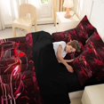 thumbnail image 5 of Manfei Sports Car 7-Piece King Bedding,Abstract Sport Art King Bed in a Bag,Red,Black Reversible, 5 of 7