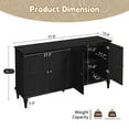 thumbnail image 2 of MROJISC Mid-Century 58" Buffet Cabinet Sideboard with Storage, 4 Doors with Adjustable Shelves, Black, 2 of 10
