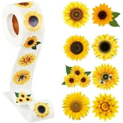 Envelope Seal Labels  Hisgeru 500 Pcs 1.5' Yellow Sunflower Stickers with 8 Patterns