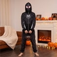 thumbnail image 5 of Halloween Sweatshirt Hero Hoodies Pullover Spider Pattern Shirts Superhero Graphic Print Tops for Halloween Celebration Black XL, 5 of 7