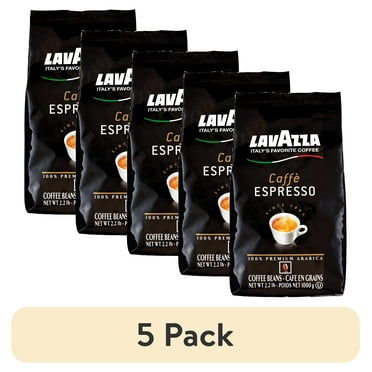 (5 pack) Lavazza Espresso Whole Bean Coffee Blend, Medium Roast, 2.2 Pound Bag