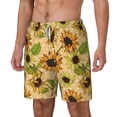 thumbnail image 2 of Uemuo Sunflowers Pattern Mens Swim Trunks Quick Dry Board Shorts with Mesh Lining, Stretch Beach Shorts Quick Dry No-Chafing Board Shorts-Medium, 2 of 9