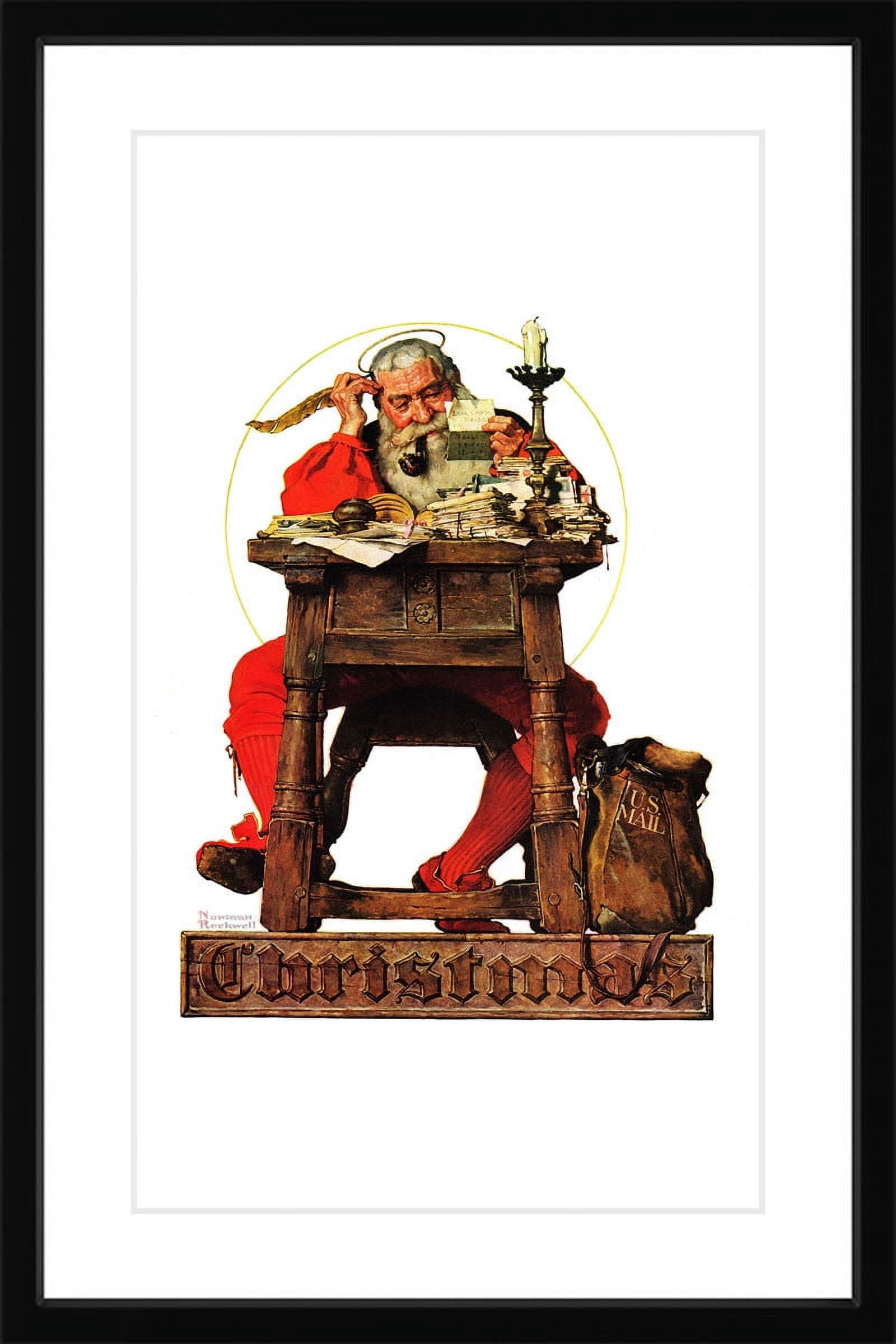 Marmont Hill "Santa at His Desk" by Norman Rockwell Framed Art Print