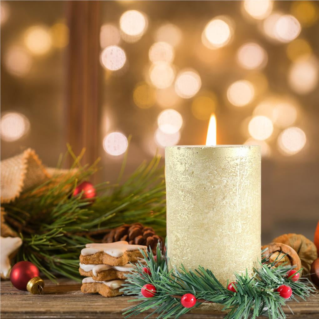 pitrice 6PCS Christmas Candle Rings Artificial Berries Tea Light Ring Holiday Table Decoration