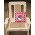 thumbnail image 2 of Hearts Love and Valentine's Day Dog Portrait Fabric Decorative Pillow, 2 of 4