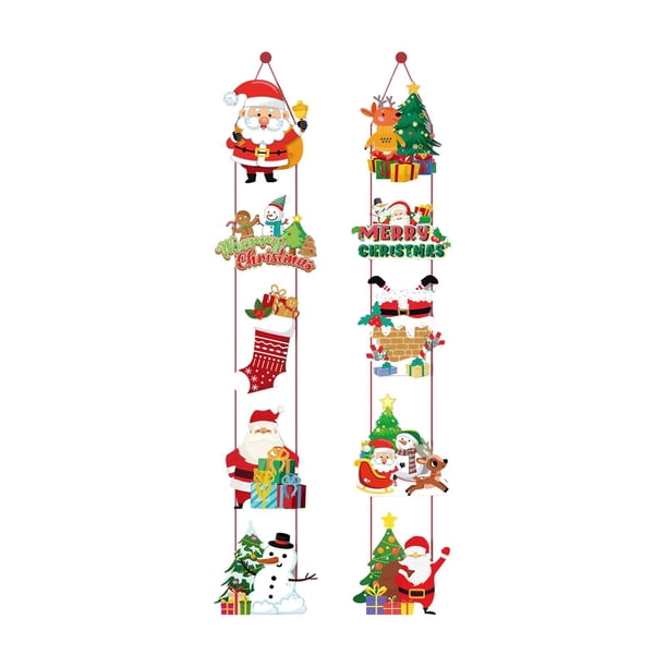 Adorno colgante para puerta de Navidad, decoración navideña para puerta, letrero para porche Estilo B