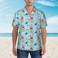 thumbnail image 2 of Yiaed Flamingos And Tropical Plants Print Hawaiian Shirt for Men Short Sleeve Button Down Shirts Beach Shirts for Men,X-Large, 2 of 7