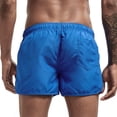 thumbnail image 5 of Mens Swim Trunks Men's Solid Color Casual Beach Board Shorts Sports Quick-Dry Swim Trunks with Drawstring Summer Surfing Bathing Suit Crop Pants for Swimming Travel Blue 2XL, 5 of 5