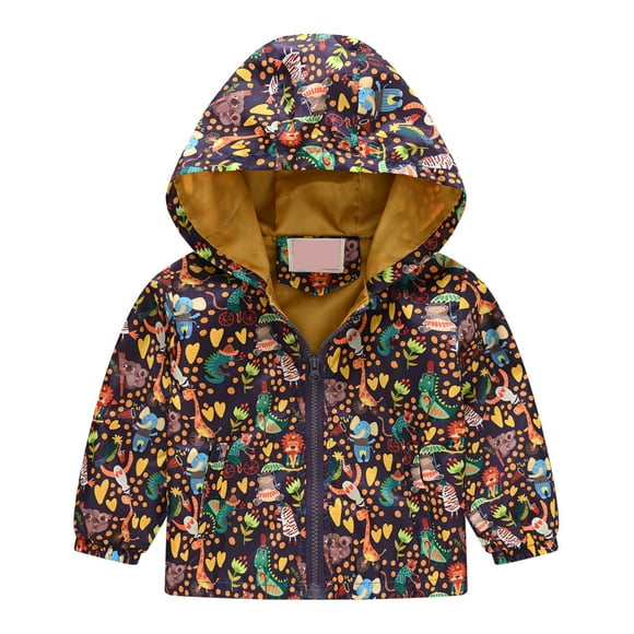 TIMIFIS Lightweight Jacket for Girls Kids & Toddler Girls'Print Water Jacket Windbreakers for Kids Coat Outerwear Children Clothing Spring Fall Jacket-7-8 Years-Baby Days
