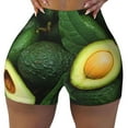 thumbnail image 2 of Fuzoiu Fresh Avocados Print Women's Workout Shorts,Workout Biker Shorts Women,Exercise Fitness Shorts,Scrunch Short, Athletic Shorts for Gym Yoga Running Sport Active-XX-Large, 2 of 8