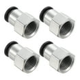 thumbnail image 1 of Unique Bargains 4 Pcs 3/8 Inch OD Tube to 3/8 Inch NPT Female Thread Push to Connect Fittings, 1 of 7