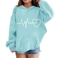 thumbnail image 5 of Mercatoo Girls Oversized Heart Hoodies Fall Winter Trendy Pullover Hoodie Pocket Personalized Graphic 𝐇ooded Sweatshirts, 5 of 5