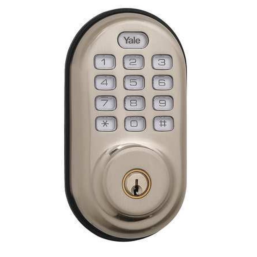YALE YRD210-US15 Deadbolt Lock,Satin Nickel,12 Button - Walmart.com