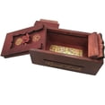 thumbnail image 3 of Good Luck Puzzle Box Secret: tarjetero para dinero y tarjetas de regalo en una cerradura de madera con truco de magia con compartimento oculto, alcancía, juego acertijo, 3 of 6