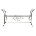 thumbnail image 2 of SAFAVIEH Adina Outdoor Wrought Iron Garden Bench, Antique Green, 2 of 9