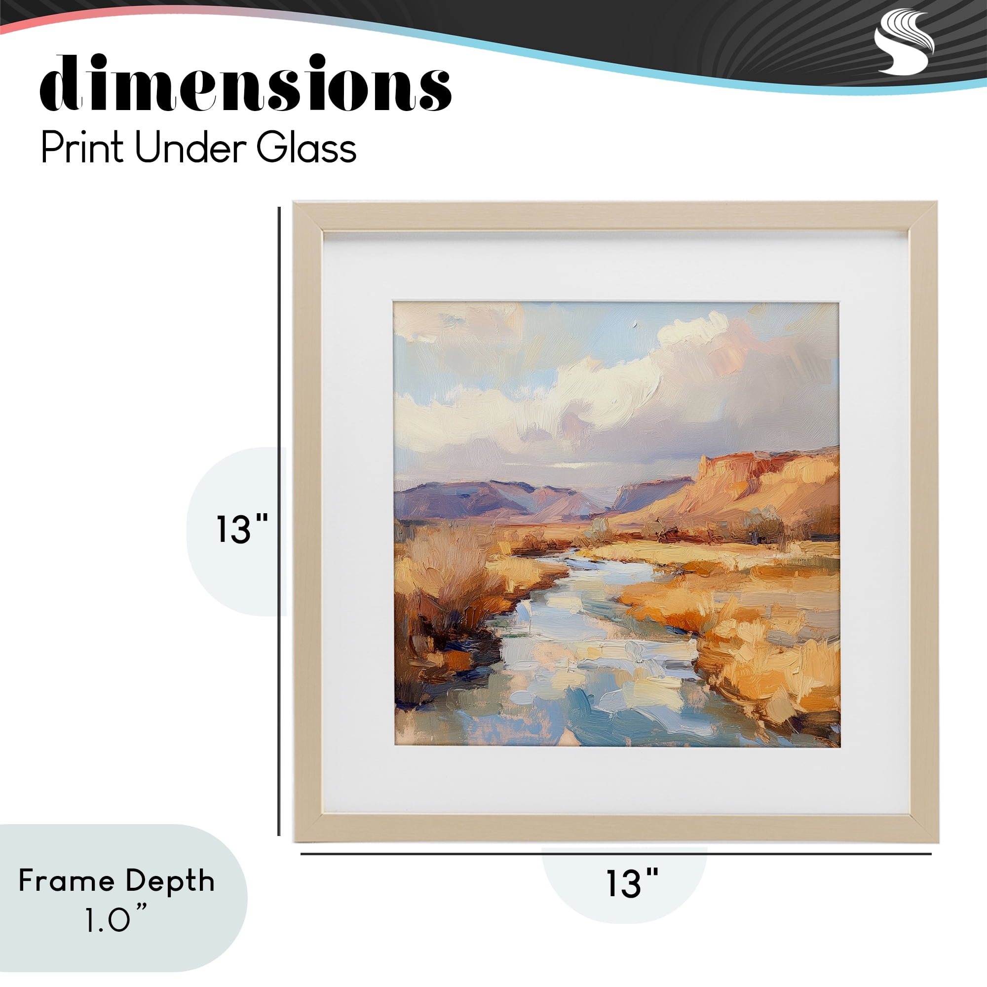 Stupell Industries Plateau River Evening Glow Birch Framed Print Under Glass, design by Petal Prints Design