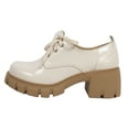 thumbnail image 1 of Soda Women's Lace Up Oxford Lug Platform Block Heel Shoes, Bone, 11 M US, 1 of 4